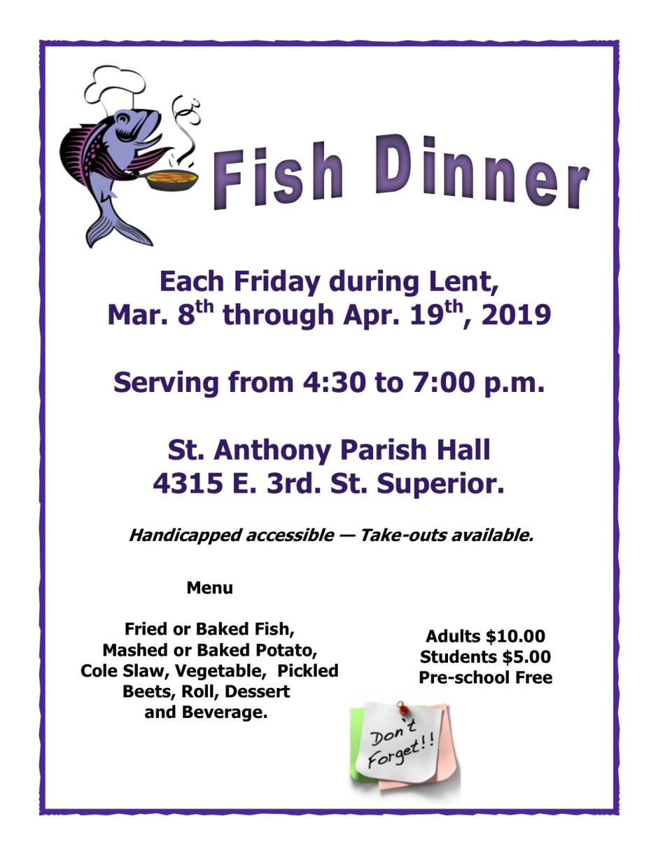 Fish Dinner Flyer 2019